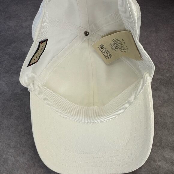 Gucci Venice Cotton Embroidered Script Logo Baseball Cap Hat Medium - Picture 10 of 14